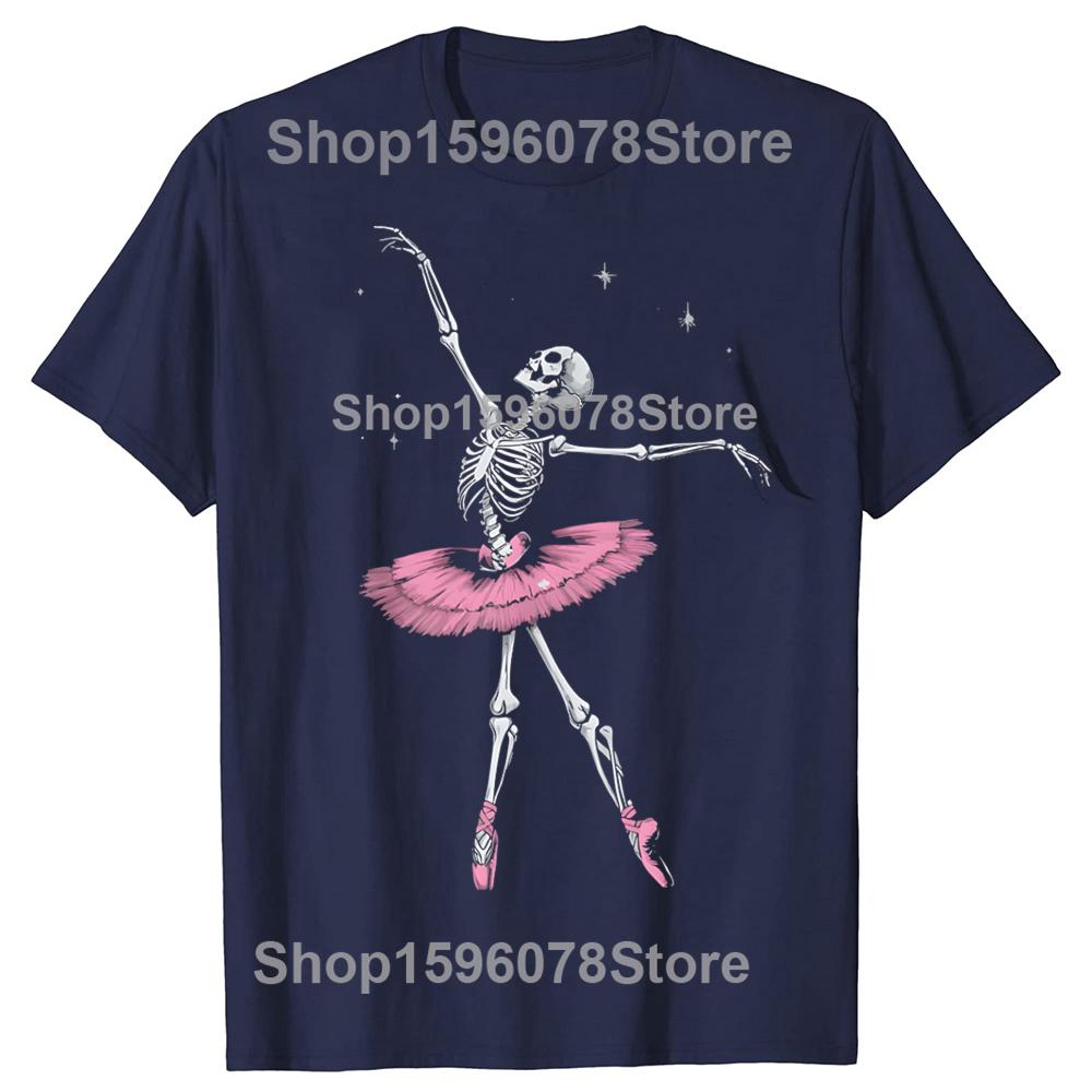 

Funny Skeleton Ballet Graphic 100 Cotton Tshirts Unisex Womens Fashion Casual Tshirt Loose Oversized Streetwear Dancer T Shirt S