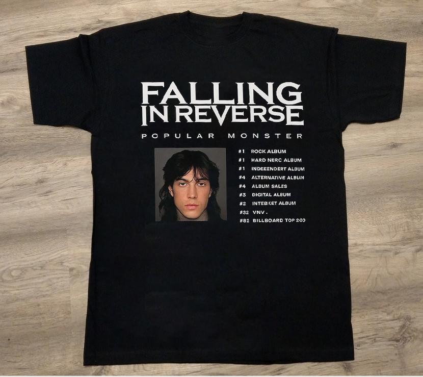 РЕДКИЙ! Футболка унисекс Ronnie Radke Falling In Reverse Черный Хлопок S-345XL OM667 XXXL