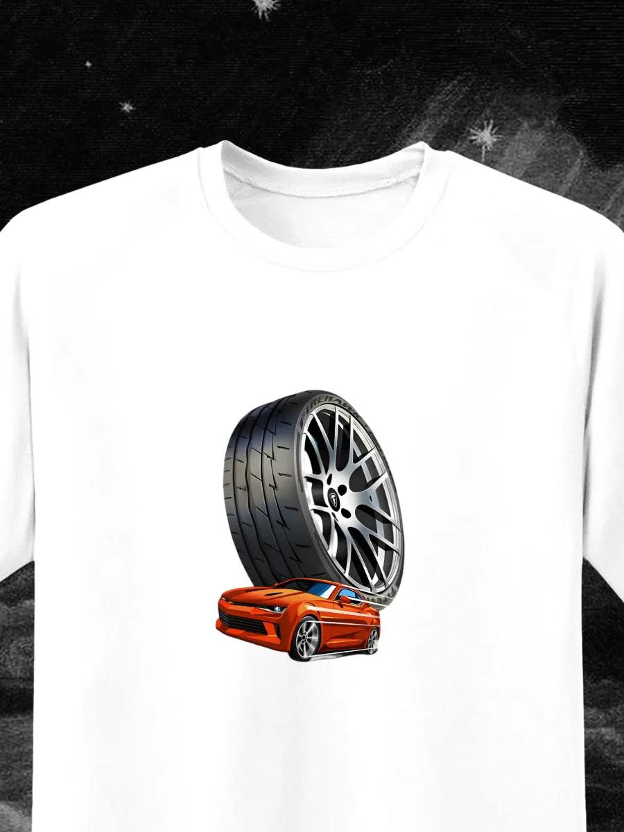 Black T-shirt with festive New Year cats print S