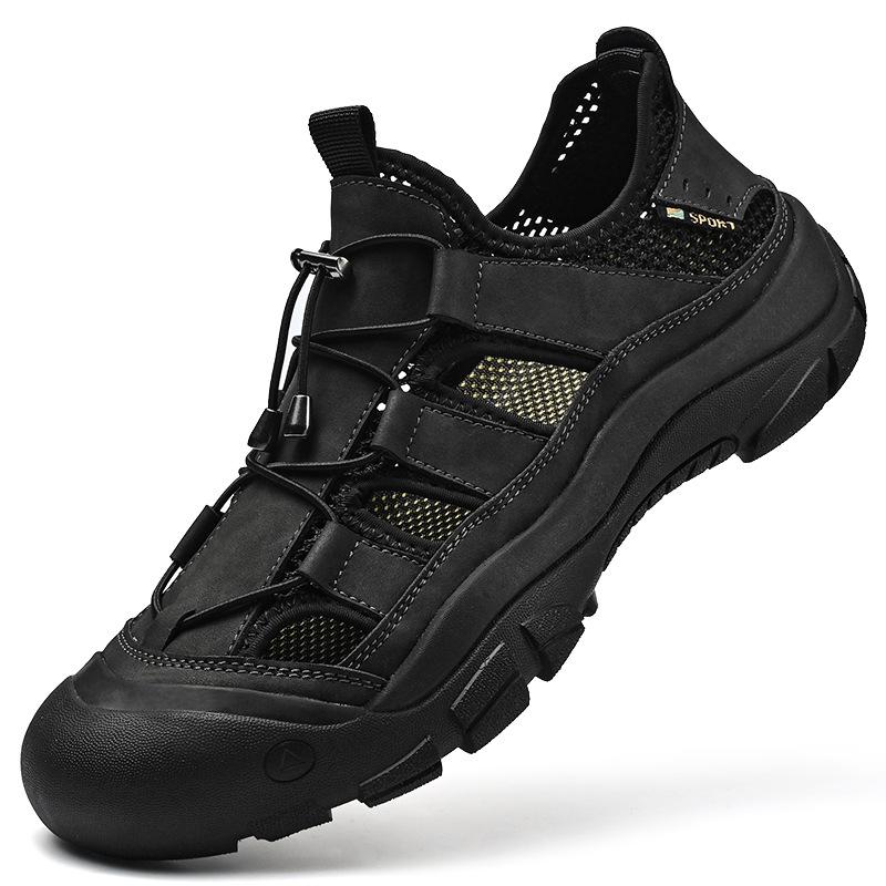 

2025 популярная мужская обувь летние сандалии мужские сумка голова мужская пляжная обувь большой размер обувь для ручья уличные крутые шлепанцы 46