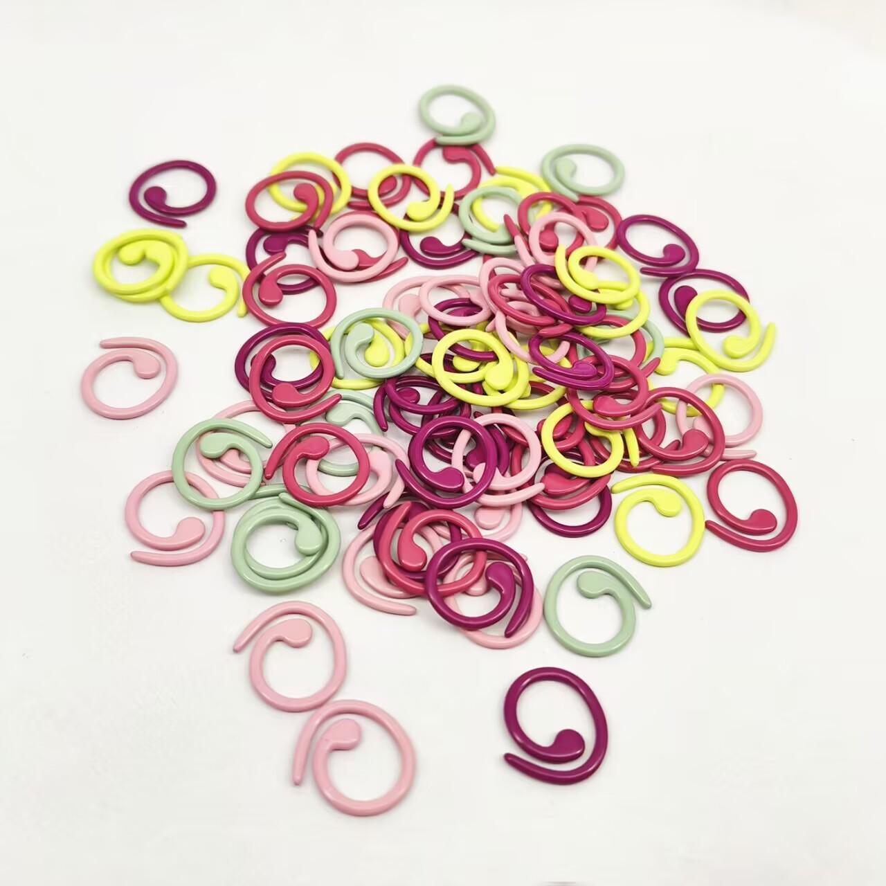 

Colorful Metal Spiral Stitch Markers for Knitting Needle Positioning and DIY Projects