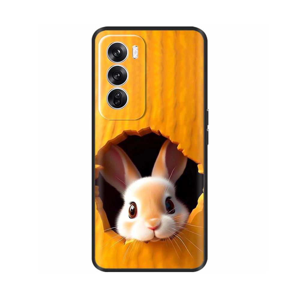 Silicone Case For OPPO Reno 12 Phone Cases Lovely Cat Cover Reno12 5G Soft Liquid Silicon Back Cover For OPPO Reno 12 Pro 5G
