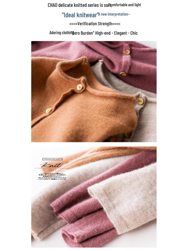 Robe Pull en Laine Coréenne pour Femme Automne/Hiver 2022, Couleur Unie, Col Semi-Montant, Longueur au-Dessus du Genou