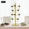 4-Tier Champagne Tower Stand, Gold Wine Glass Display Holder, Cocktail Tree Stand for Tabletop, Round Steel Frame, 10kg Capacity