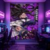 1 Pc Jujutsu Kaisen Anime Tapestry Wall Hang Backdrop Cloth For Living Room Bedroom Cool Purple Aesthetic Manga Style Decor