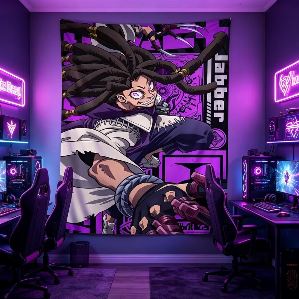 1 Pc Jujutsu Kaisen Anime Tapestry Wall Hang Backdrop Cloth For Living Room Bedroom Cool Purple Aesthetic Manga Style Decor
