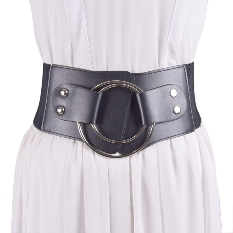 PU Leather Belt Elastic Waist Cincher for Women Girls Stylish Waistband Wide Waist Ornament for Fashionable Outfits
