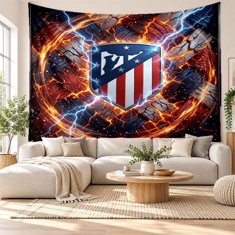 Atletico Madrid Wall Tapestry, Soft Fabric Wall Hanging, Decorative Backdrop For Bedroom Home Wall Art