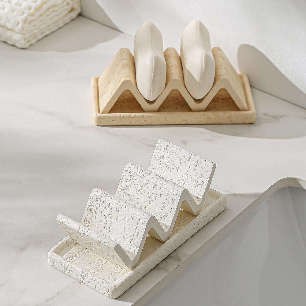 Retro Natural Cave Stone Soap Box Household Soap Tray Rack Drain Box Bathroom Decoration Bathroom Supplies Drain Box