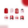 48Pcs Holiday Themed Snowman Snowflake Press On Nails Stick On Nail False Nail for Christmas Gatherings and Event
