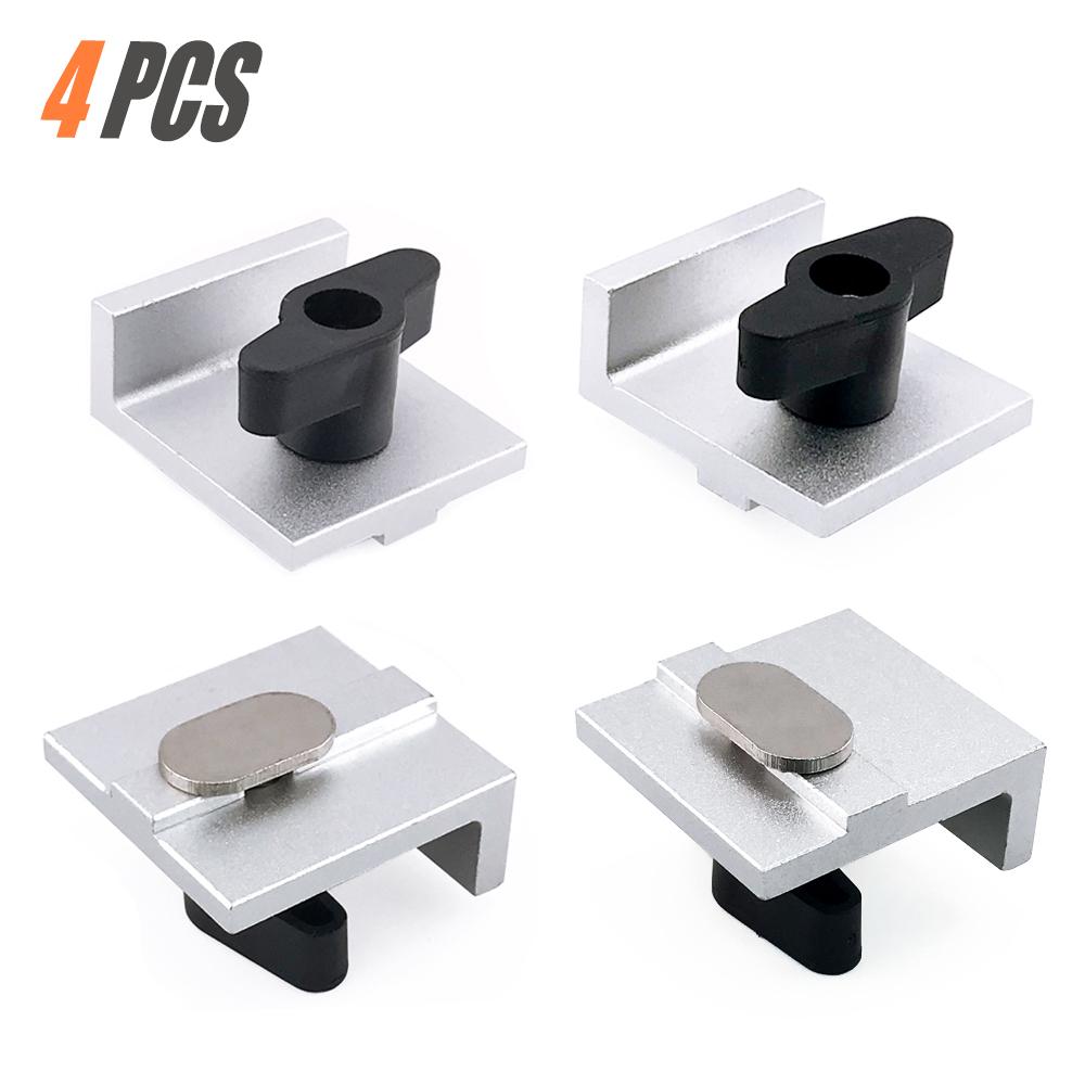 

4 Pcs T Track Stop Block Silver Bi-Directional Short Stop Kit Woodworking Stop Block for T-Track Woodworking Sanding & Routing