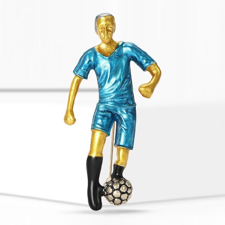 Vibrant Soccer Enamel Brooch Football Player Jewelry Elegant Clothing Accessory For Outfit Enhancement
