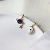 Chic Asymmetric Ear Studs Niche Moon Planet Astronaut Dangle Earrings Gift for Anniversary Birthday Graduation Christmas