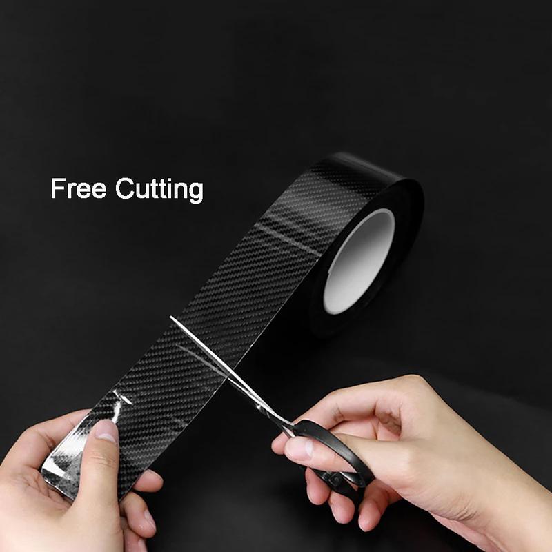 3/5/7cm*3m 5D Carbon Fiber Car Sticker DIY Paste Protective Strips  Auto Door Sill Side Mirror Anti Scratch Tape Car Accessories