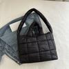 Nylon Space Cotton Handbag Solid Color Puffy Shoulder Bag Casual Cloud Tote Bag  Daily