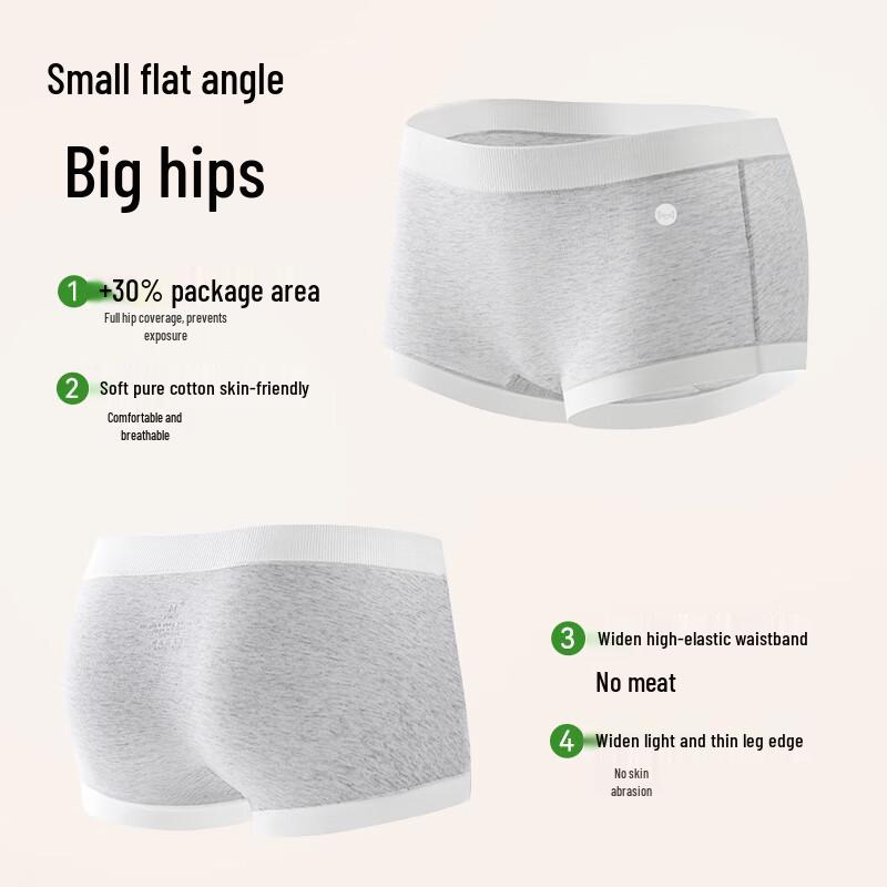 MaoRen Women's Antibacterial Cotton Seamless Boxer Briefs