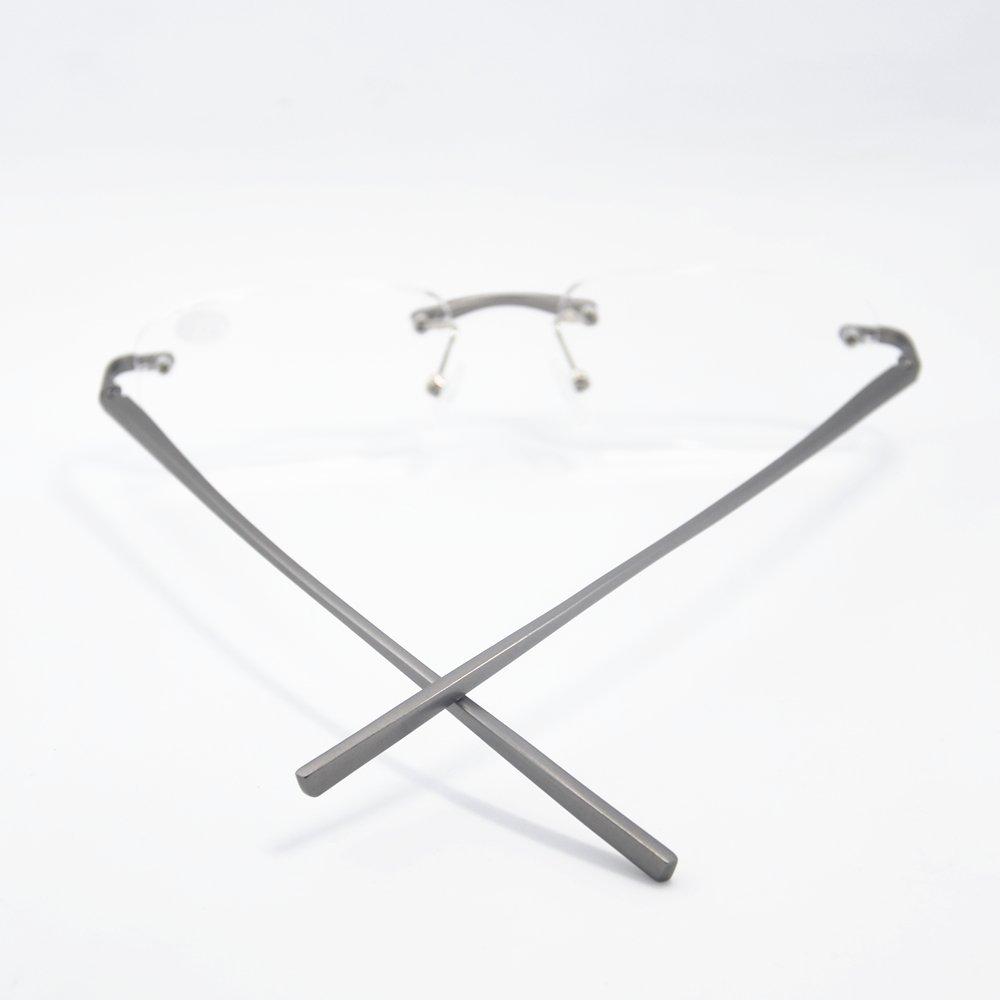 Lightweight Aluminum Frame Rimless Reading Stylish Reading Power Range To Yr6144 [Yellowrock] Glasses, Glasses, "+1.0 +4.0" (Gray, +2.0)