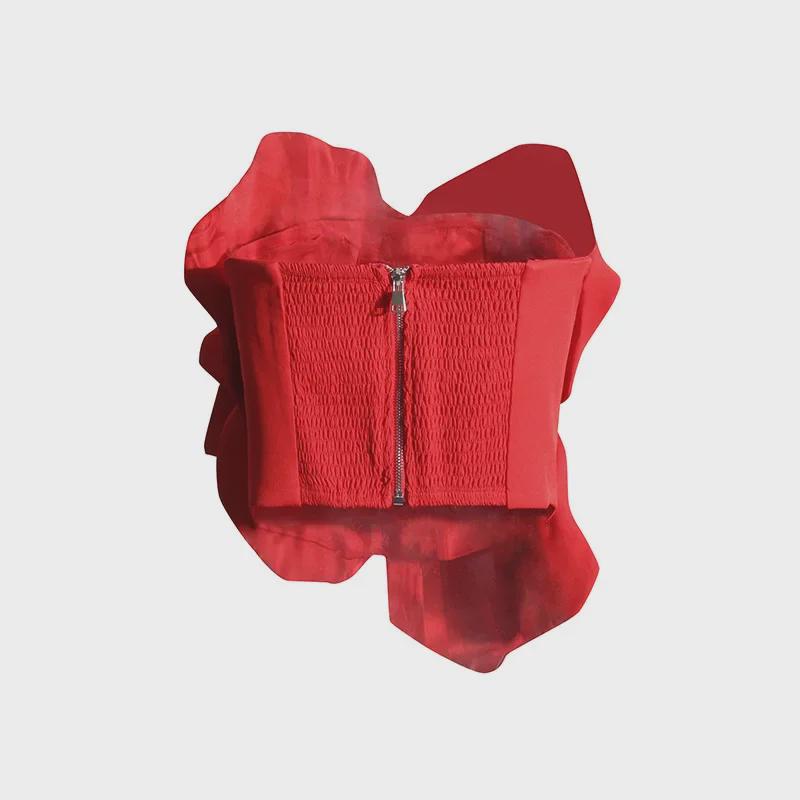 2025 Women's Floral Tube Top Vest - Three-Dimensional Design, Summer Fashion