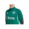 Adidas Striped Letter Print Stand Collar Long Sleeve Soccer Jersey Men Tops Green IQ1523