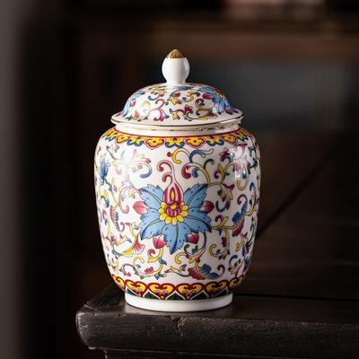 Enamel Ceramic Tea Caddy – Moisture-Proof Sealed Jar for Tea Storage Tea Jar