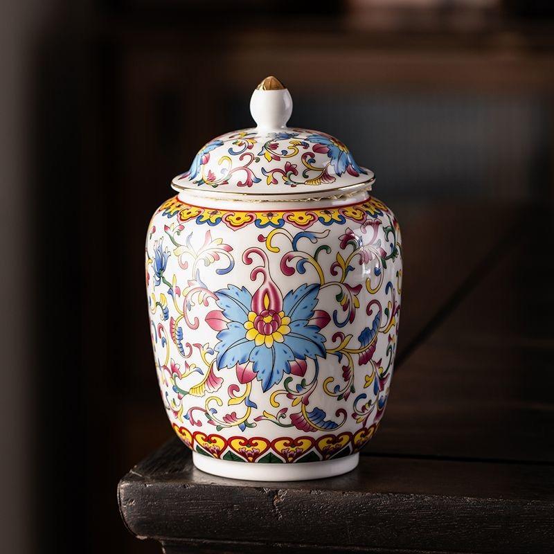 Enamel Ceramic Tea Caddy – Moisture-Proof Sealed Jar for Tea Storage Tea Jar