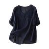 Fashion Women's Shirt Five-quarter Sleeve Spring And Summer Loose Top Embroidered Shirt