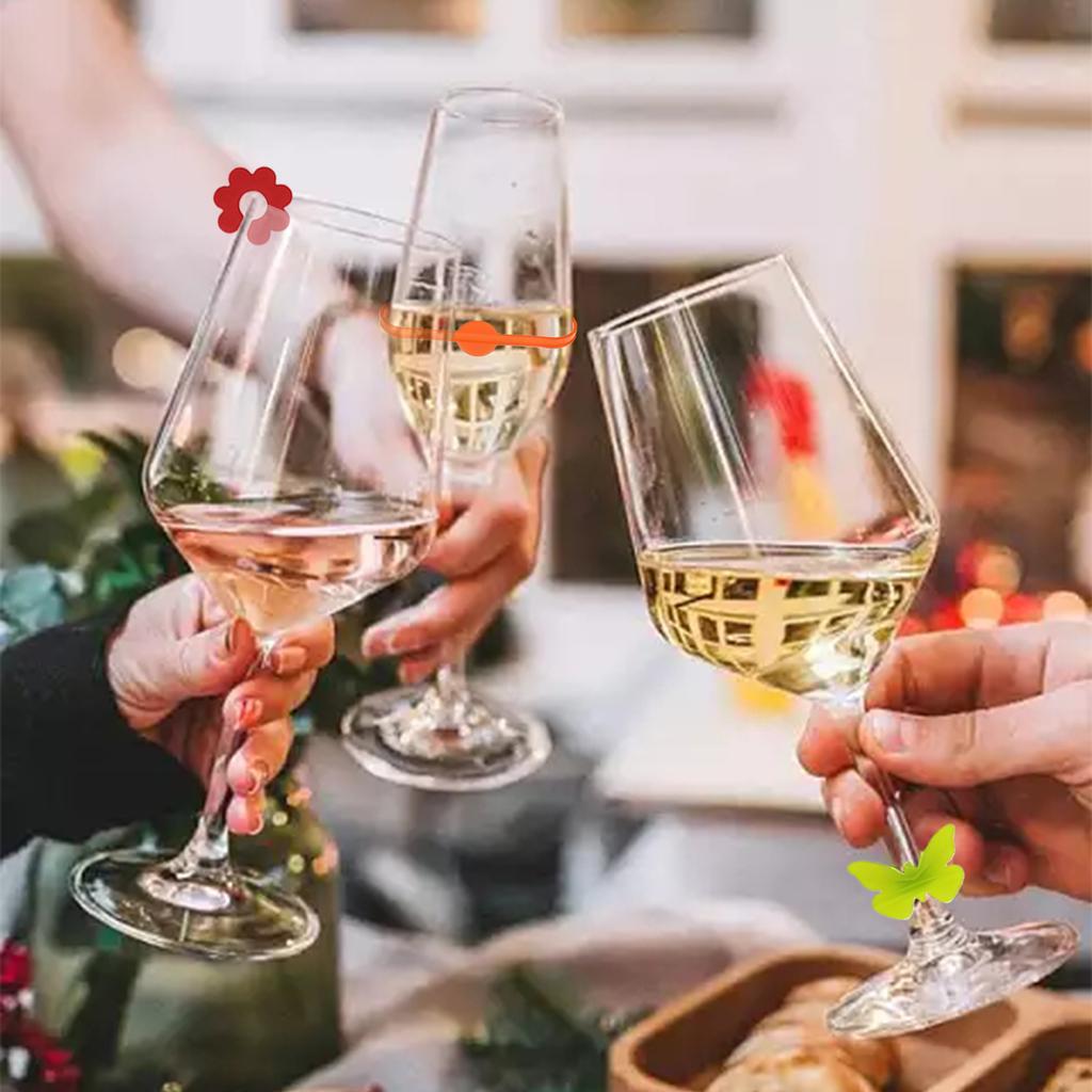 Colorful Silicone Glass Clips For Wine Cups Party Essential With Easy Identification Different Color