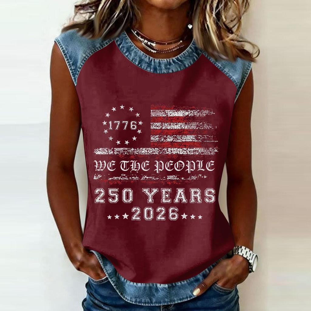 Women's Casual Round Neck Pullover Printed T-Shirt Top