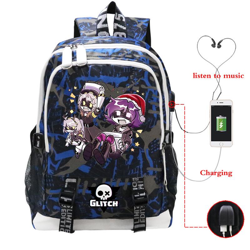 Murder Drones Peripheral Backpack USB Interface Cross-border Multifunctional Leisure Student School Bag