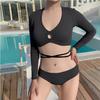 Source South East Asia Vacation Swimsuit Women's Split Long Sleeve Sexy Triangle Simple Strap Swimsuit