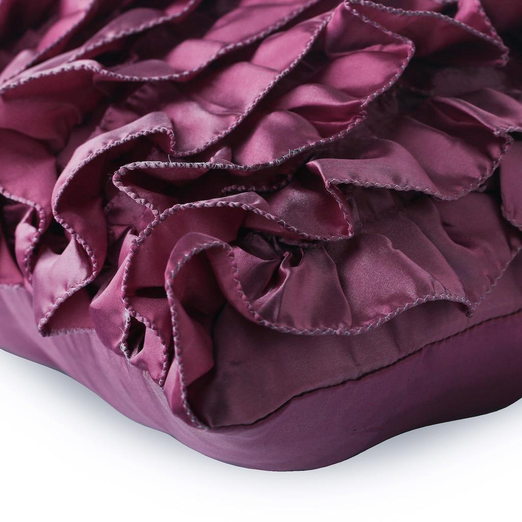 The HomeCentric Pillow Covers Purple Vintage Ruffles Shabby Chic Pillows Cover Purple Pillow Cover Satin Pillows Cover Couch Solid-Vintage Vines