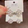 Exquisite Korean-Japanese Zircon Petal Stud Earrings for Women - Elegant, Versatile, and Shiny Fashion Accessories