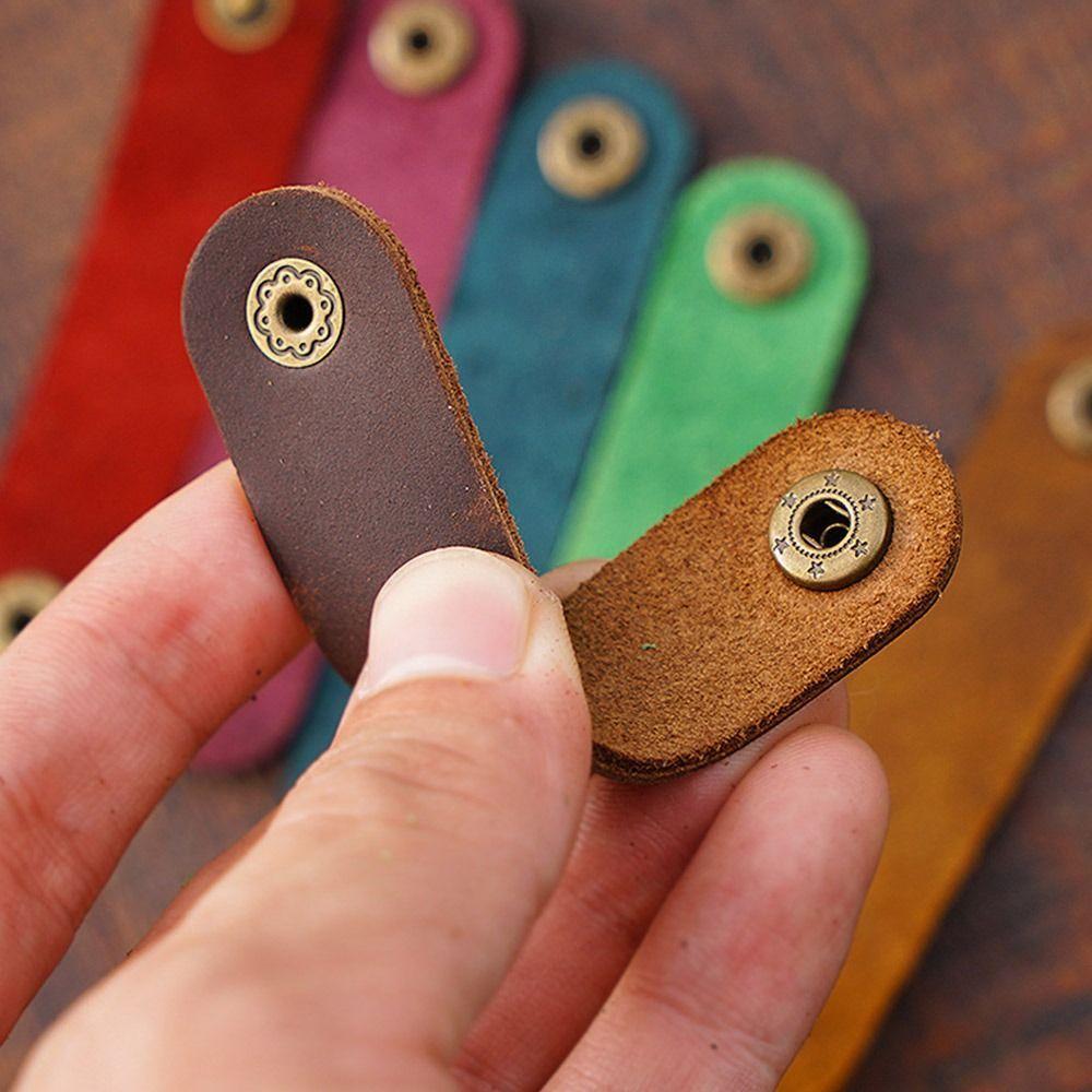 1Pcs Mini Leather Cable Winder Earphone Accessories Cord Organizer Charger Cable Protector Clips Cord Holder Cable Management