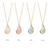 Irregular Notched Geometric Fresh Green Pendant Necklace Clavicle Chain Female, Titanium Steel Plated 18K Gold Pendant