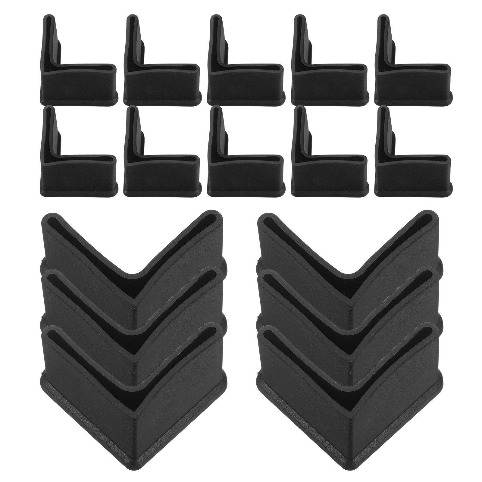 

20Pcs L-Shaped Plastic Furniture Leg Protectors Black 35Mm Non-Slip for Bed Frames Chairs Shelves Triangular Iron 3.2X3.2X2.9CM