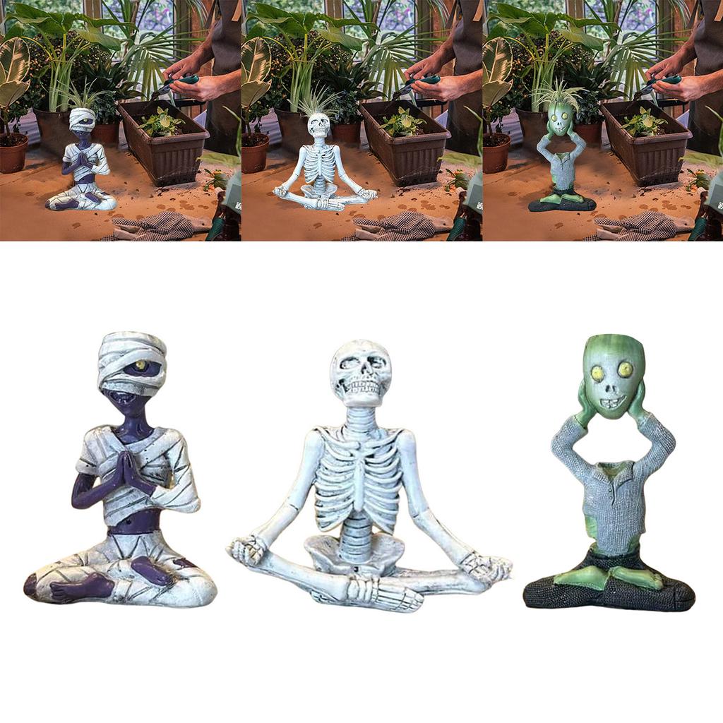 Mumien-Schädel Hofdekoration Schaffen Sie gruselige Atmosphären mit realistischem Design Tolle Ergänzung für das Wohnzimmer