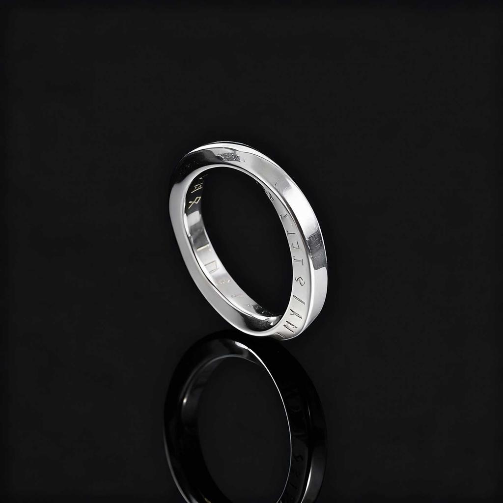 Vintage Viking Rune Symbol Mobius Ring for Men, Geometric Twisted Stainless Steel Rings, Fashion Finger Jewelry Size 7-12