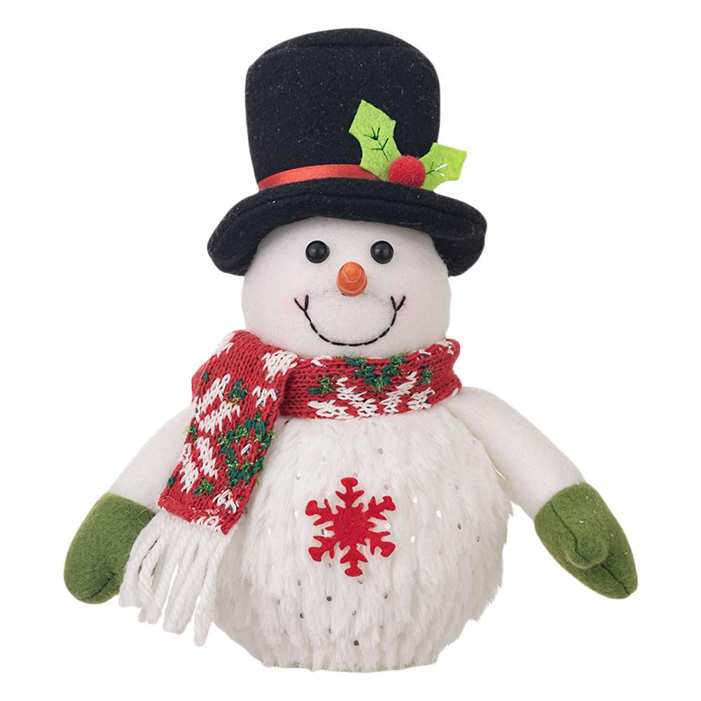 

Светодиодная кукла-снеговик, светящийся снеговик, декоративный, работающий от батареек, светящийся плюшевый снеговик, милые светящиеся украшения для стола