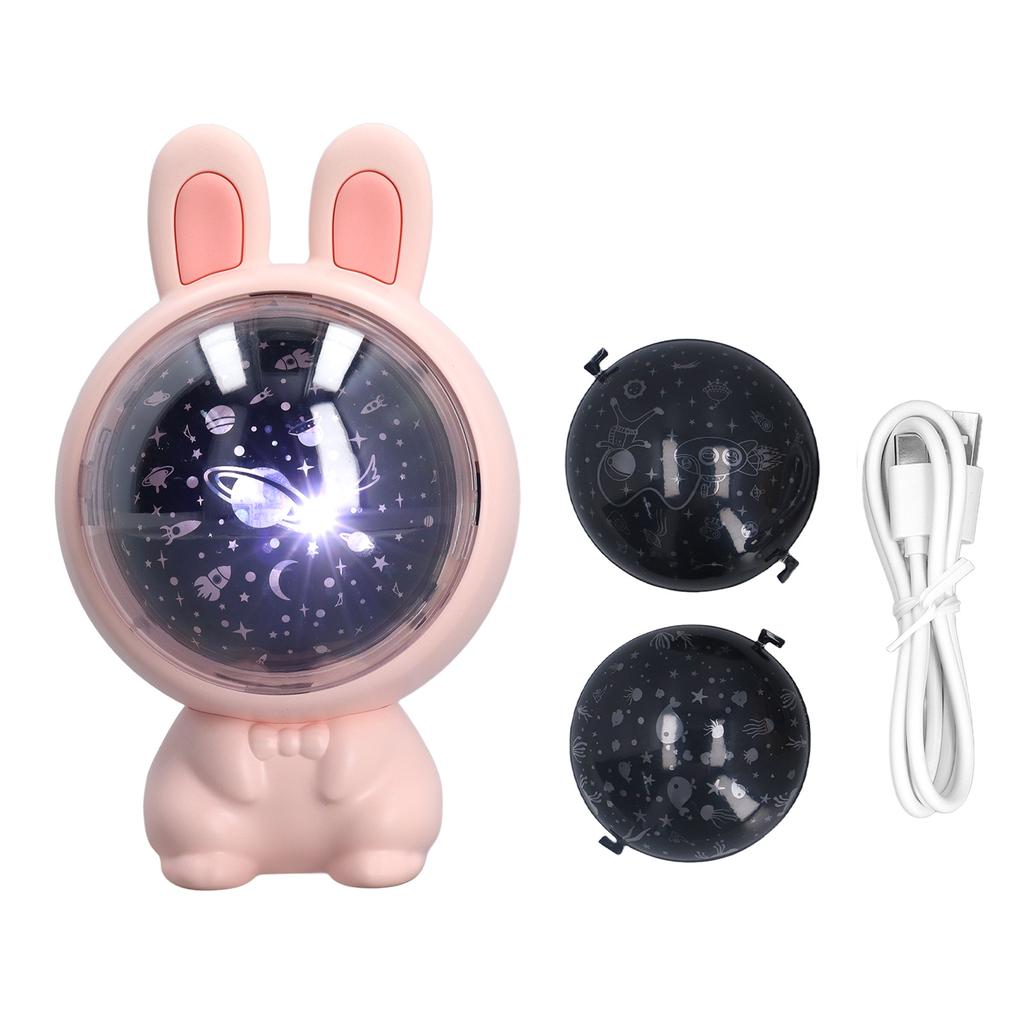 Star Projector Light Rabbit Shape Soft Light Projector Night Light for Home Bedroom Living Room 5V Pink