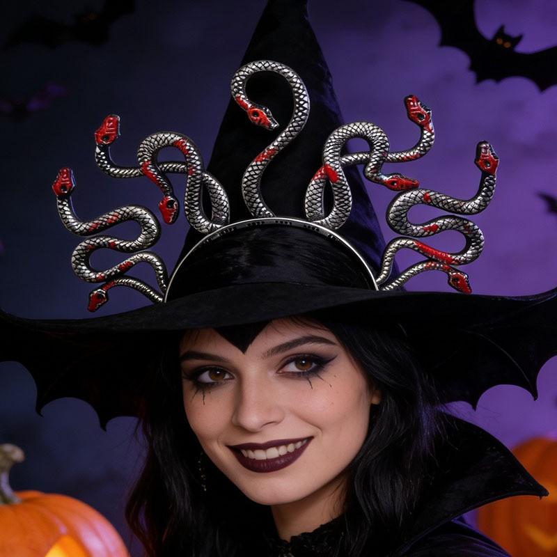 Halloween Medusa Snake Headband Costume Accessory Plastic Hair Band Party Cosplay Theater