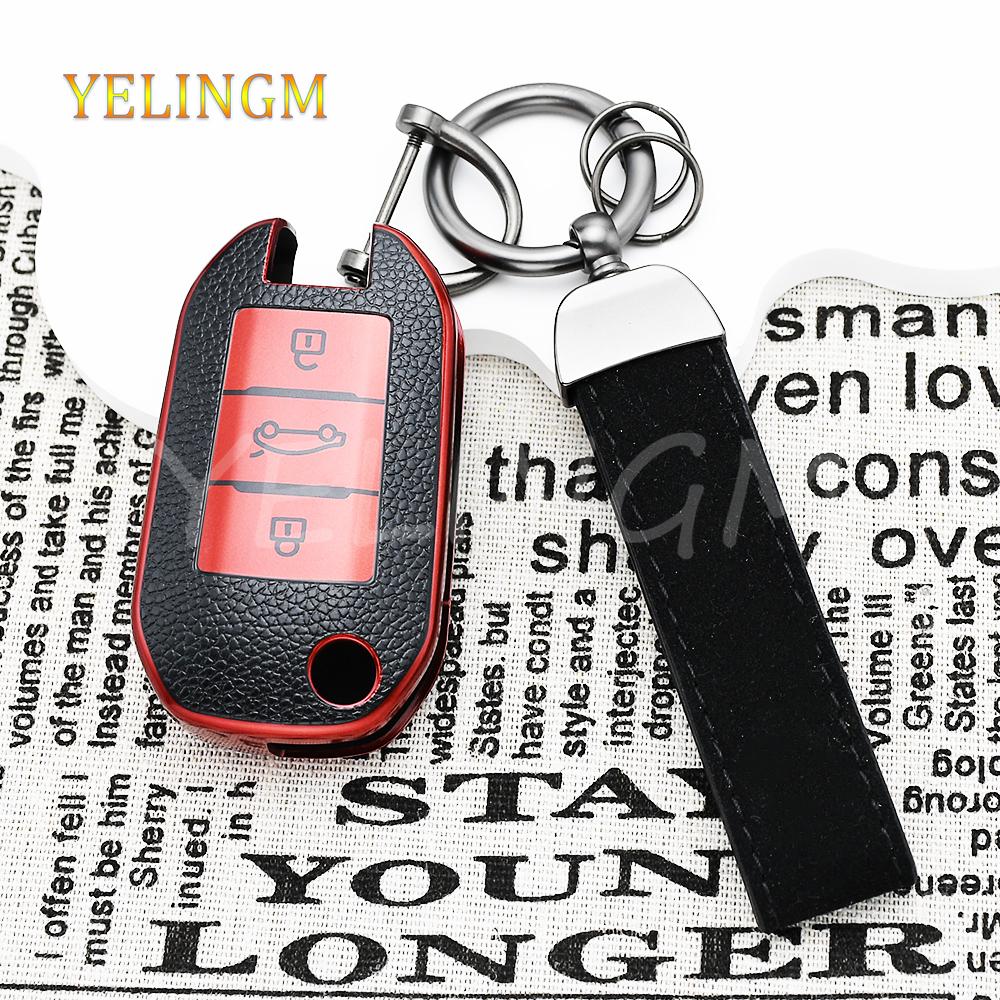 Leather Tpu Key Cover Car Key Case For Citroen C5 C3 C4 C8 Berlingo For Peugeot Partner Rifter 208 308 508 407 2008 3008 Expert