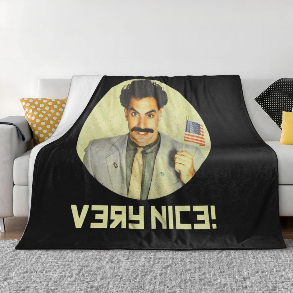 Funny Men Borat Very Nice! Classic Fan Blanket Soft Flannel Throw Blanket Cover for Bed Living room Picnic Travel Home Couch