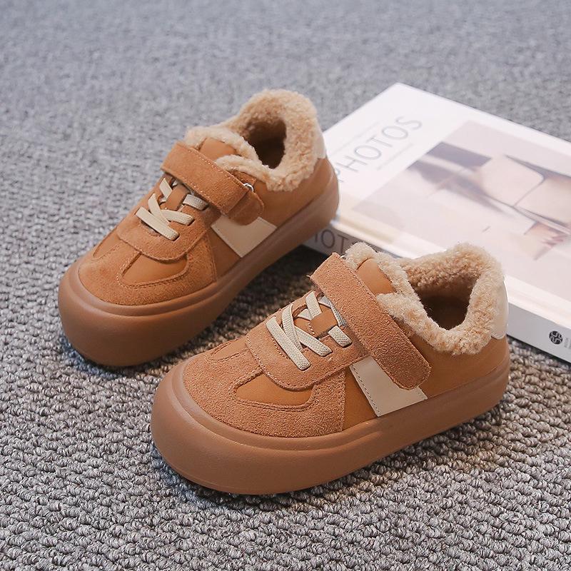 Baumwoll-Sportschuhe für Kinder: 2025 Herbst/Winter Samt, Rutschfest, Weiche Sohle, Warme Sneaker für Jungen und Mädchen.