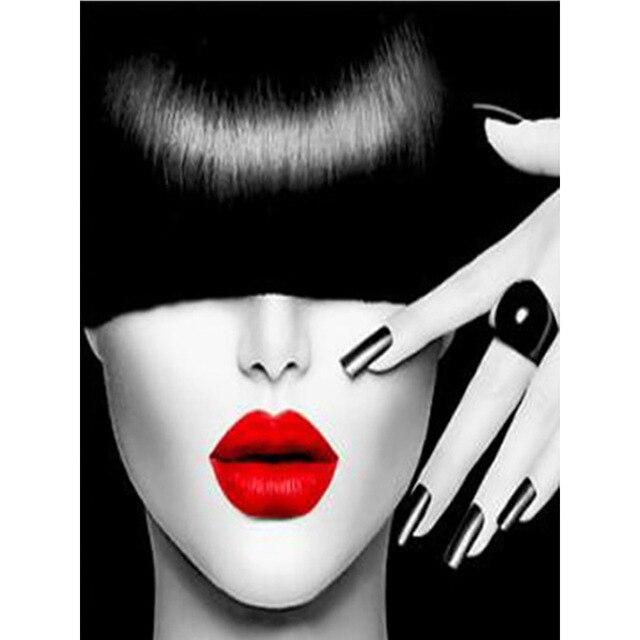 DIY Diamond Painting Flowers Rose Full Square Round Scenery City Street Diamond Mosaic Black And Red Cross Stitch Handmade Gift