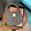 Solid Color Knitted Handbag Fashionable and Versatile Casual Handbag Woven Tote Bag Bolsas De Mujer