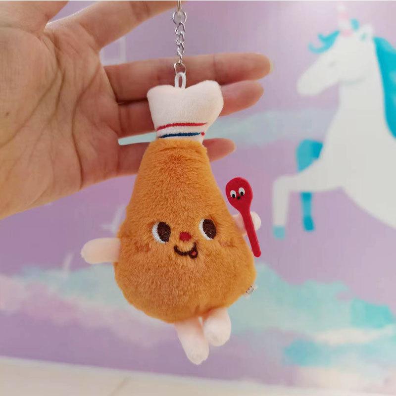 Short Adorable Plush Food Keychain With Pp Cotton Filling For Children Adults And