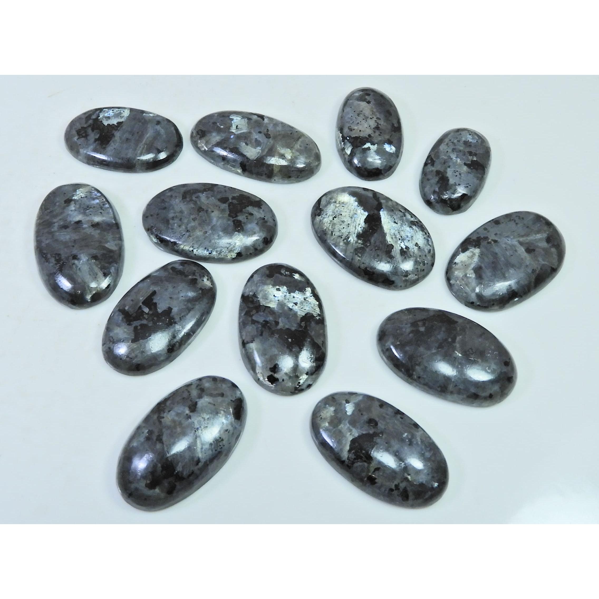 320Cts. Natural Larvikite Oval Shape Cabochon Loose Gemstone 13Pcs Lot C-1933