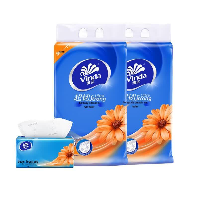 Vinda Extra Tough Трехслойные бумажные платочки для лица