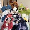 Women's Bathrobe Cosplay Costume Dinosaur Panda Fox Animal Pajama Cartoon Hooded Sleepwear Halloween Christmas Nightdress