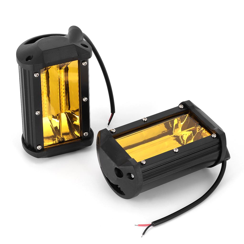 144W LED Arbetsbelysning 48 st Chip Dubbel Rad med Monteringsdetalj 6000K IP68 Vattentät Universal Gult Ljus